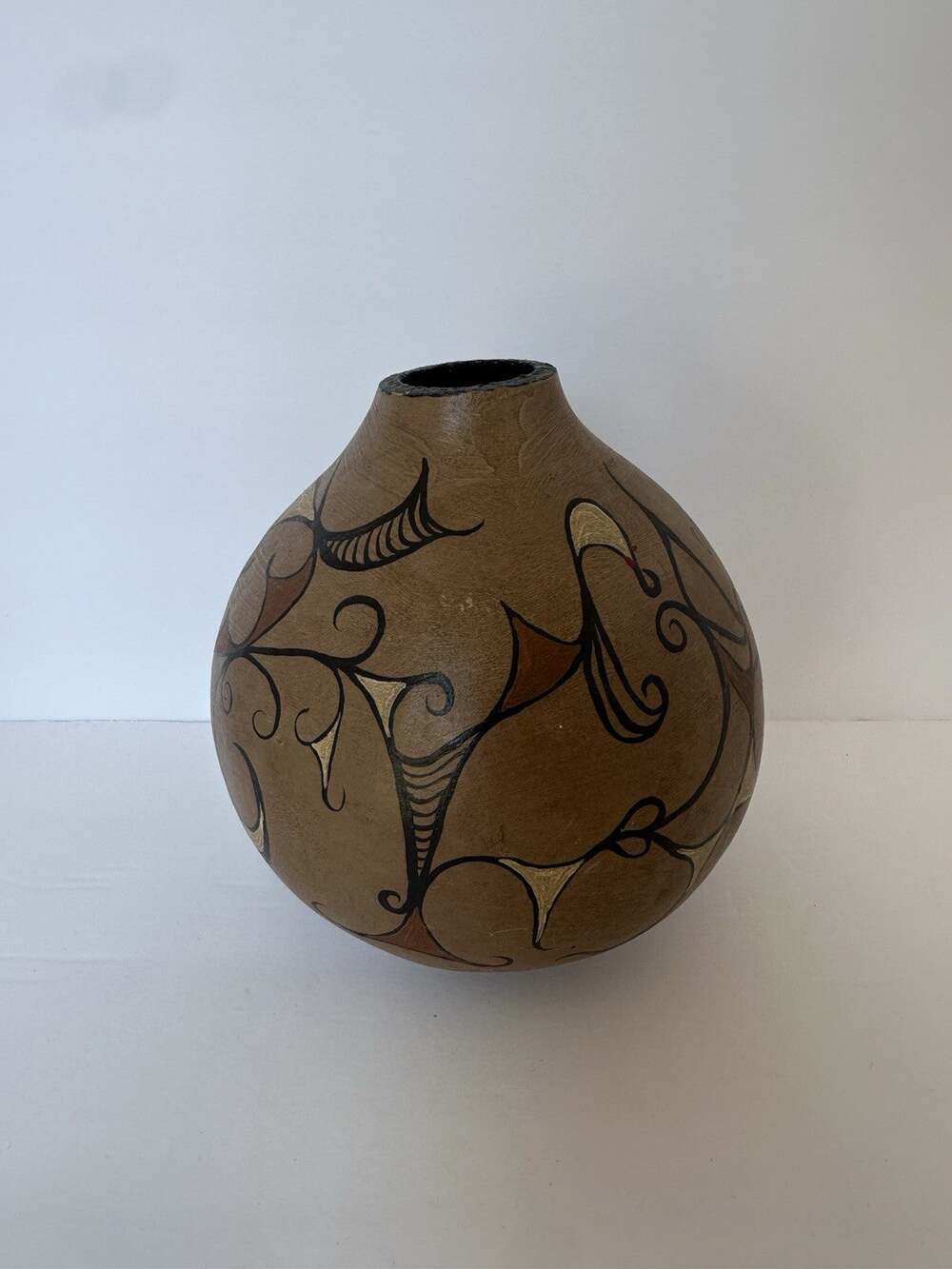 Signed JEWELL 1993 Studio Art Vase Hand Painted